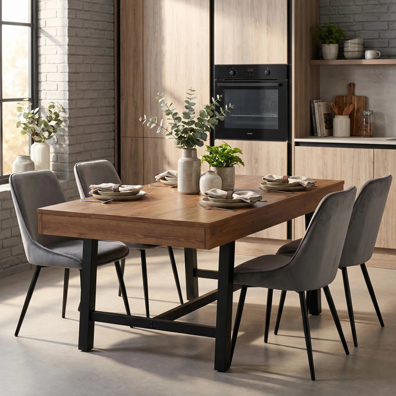 Table de salle à manger rectangulaire avec tiroirs de rangement, 63" H x 35" W x 30" D