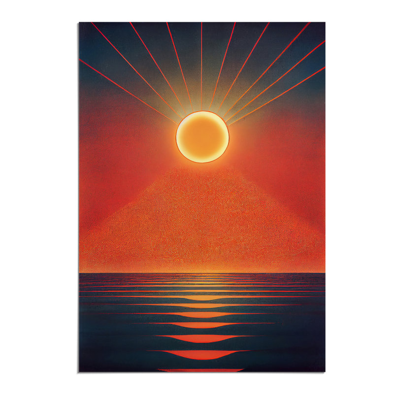 Unusual Abstract Ocean Sunset - Wall Art, Paper, 42cm H x 29.7cm W x 2cm D, No Matte
