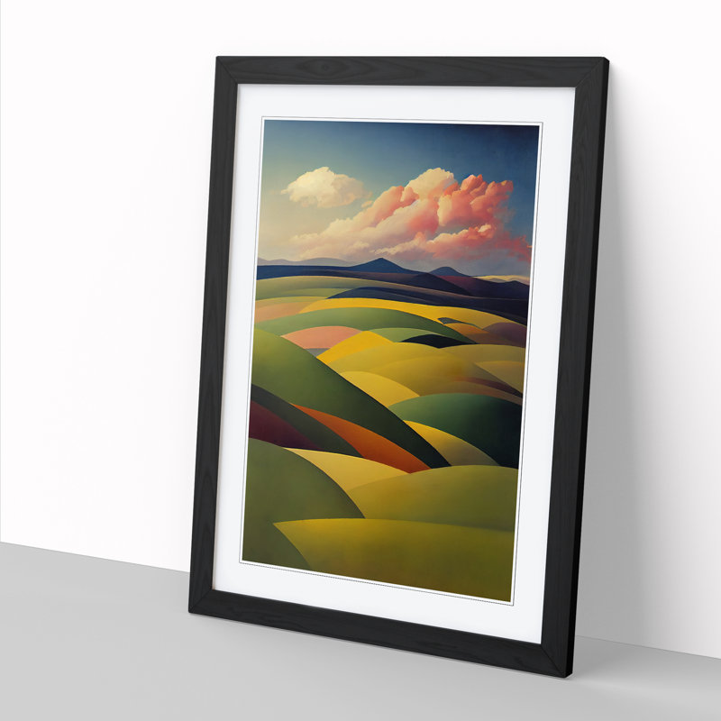 Spring Landscape Serene Vol.3 - Single Picture Frame Print, Black, 64cm H x 46cm W x 2cm D