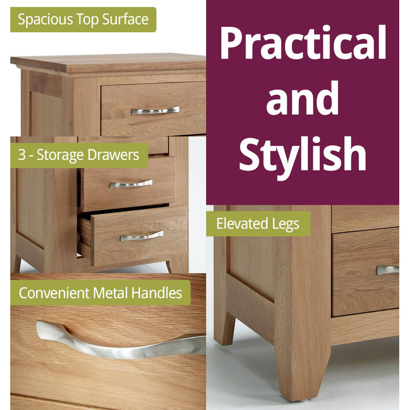 50cm W Bedside Table