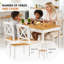 Ensembles de table de salle à manger 5 pièces peu encombrants en bois massif de style rustique pour cuisines compactes