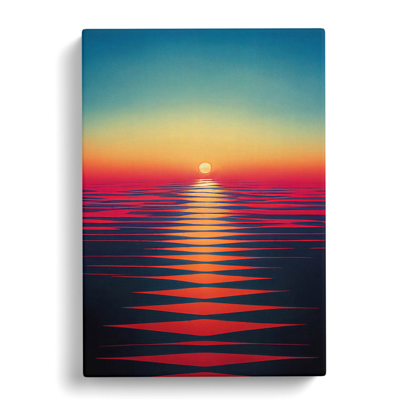 Phenomenal Ocean Sunset - Print, No Matte, 50cm H x 35cm W x 3cm D, Wrapped Canvas