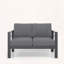 Causeuse de patio en aluminium antirouille avec coussins épais gris foncé-157149045