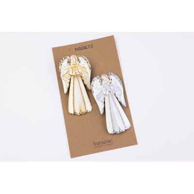 Ensemble de 2 anges métalliques en métal - Figurines décoratives pour Noël, décor de table multicolore, parfait pour une utilisation intérieure, des idées de cadeaux uniques, idéal pour les cadeaux d'hôtesse et la décoration des Fêtes