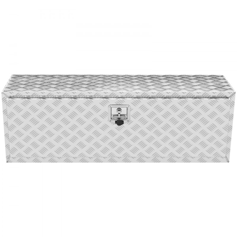 Boîte de rangement pour dessous de caisse, boîte de rangement pour camionnette 48 po x 17 po x 18 po, boîte à outils en aluminium robuste avec serrure et clés