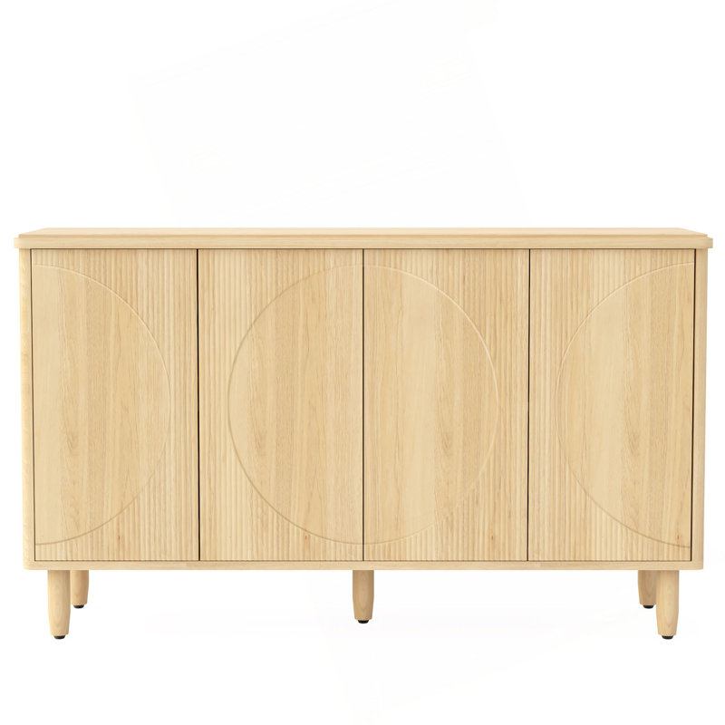 59.74" Modern Walnut Buffet Sideboard Cabinet With Storage