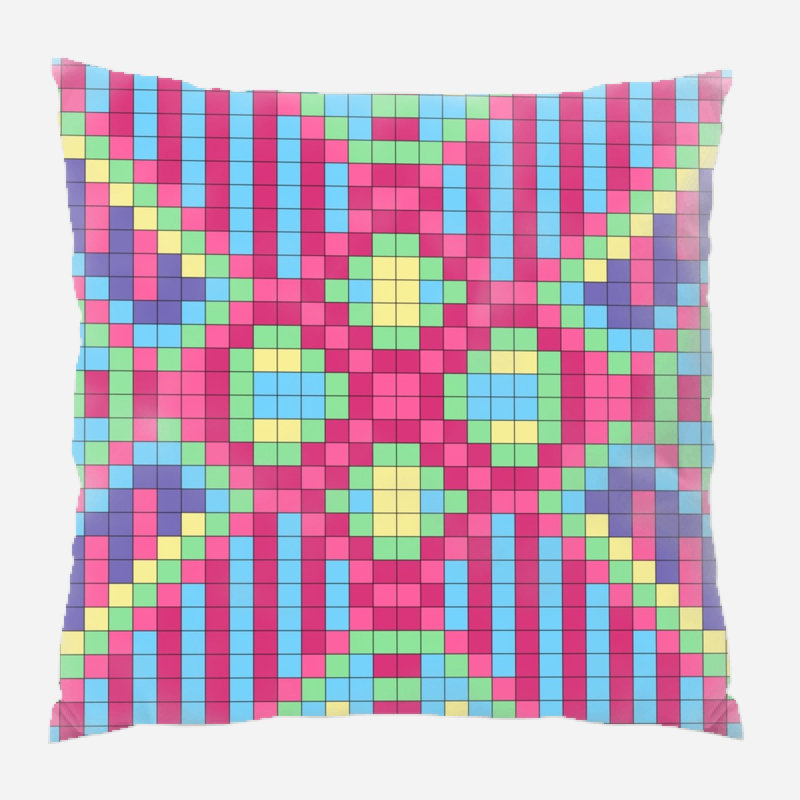 Checkerboard Geometric Microsuede Reversible Throw Pillow