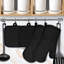 Ensemble de gants de cuisine résistants à la chaleur et porte-casseroles - gants de barbecue avec poignée en silicone, 1 paire