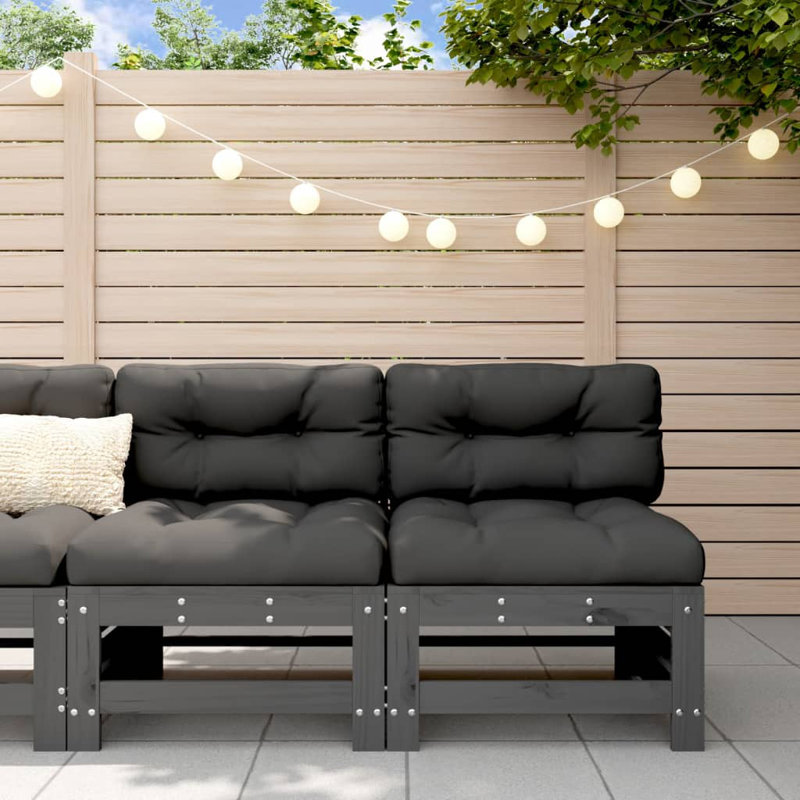 Alpen Home Garden Middle Sofas 2 Pcs Solid Wood, Grey Pine
