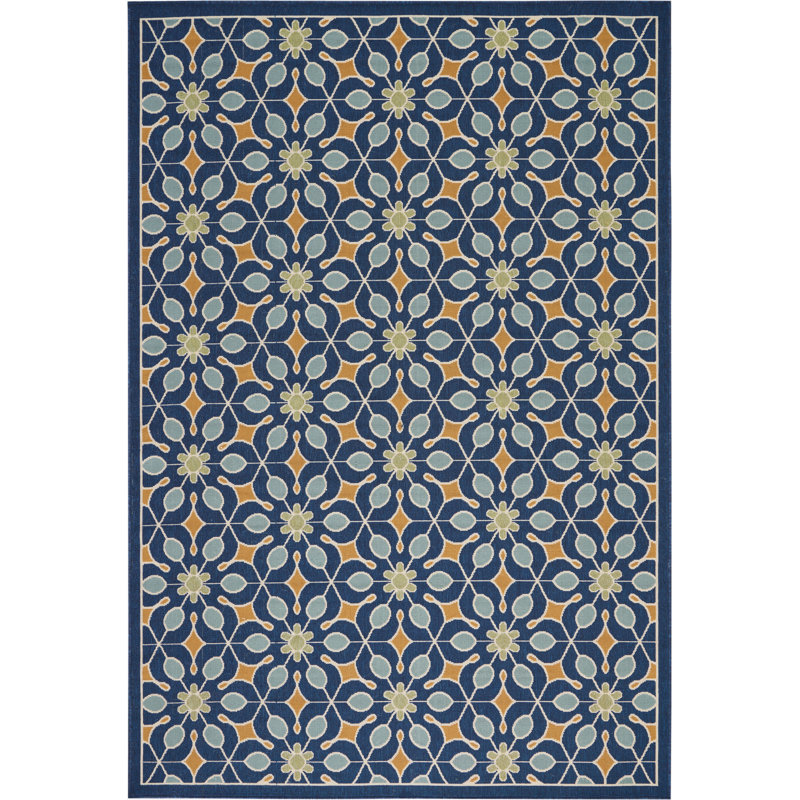 Yong Geometric Indoor / Outdoor Rug, Rectangle 9'3" x 12'9"