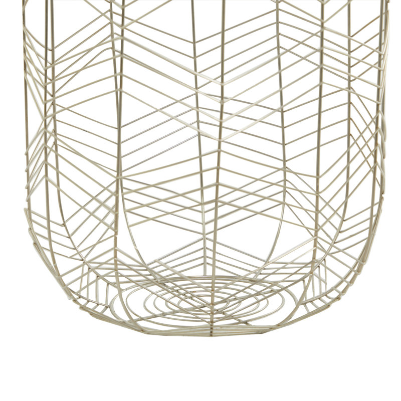 Ensemble de panier de rangement décoratif et fonctionnel en métal avec poignées en similicuir, Argent