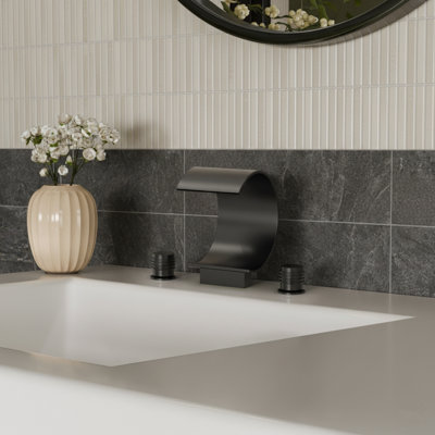 Widespread Bathroom Faucet 3 Hole, 2-handle Bathroom Sink Faucet with Drain Assembly