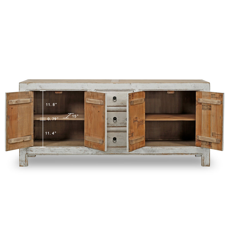 Shandong Ming 79'' W Solid Wood Sideboard