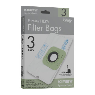 Sacs filtrants Kirby SS PureAir pour cartouche (paquet de 3) et 1 filtre prémoteur