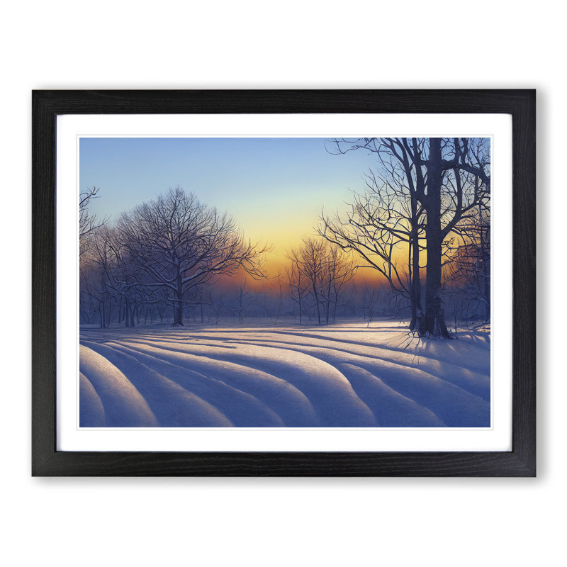 XH1022-10187X Winter Forest Landscape Vol.3 - Single Picture Frame Print, Black, 46cm H x 64cm W x 2cm D