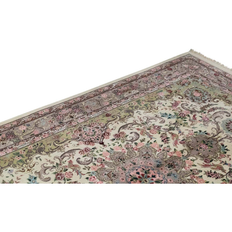 Tapis unique en laine noué à la main de qualité supérieure de 6 pi x 9 pi en brun / gris / beige