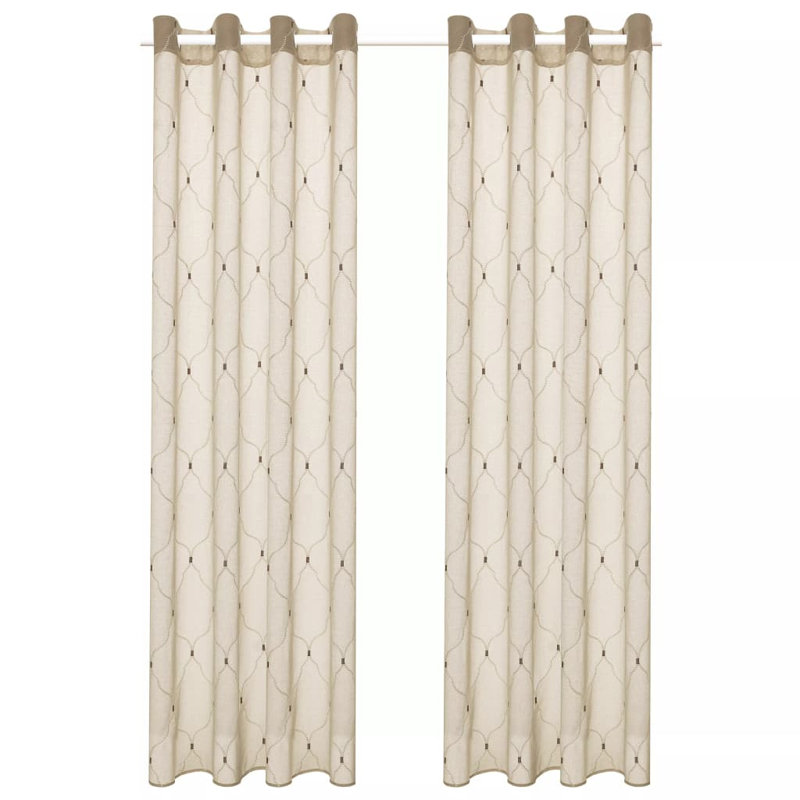 Arelious Sheer Curtain, Width 140cm x Drop 175cm, Beige