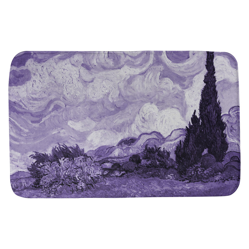 Tapis pour salle de bain Kandiyohi, l 17 po x L 24 po, Mauve foncé