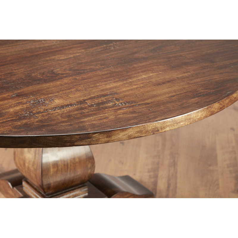 Ilaan 60" Solid Wood Dining Table, Stained Pecan