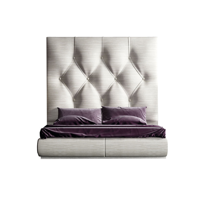 Upholstered Panel Bed, Queen, White