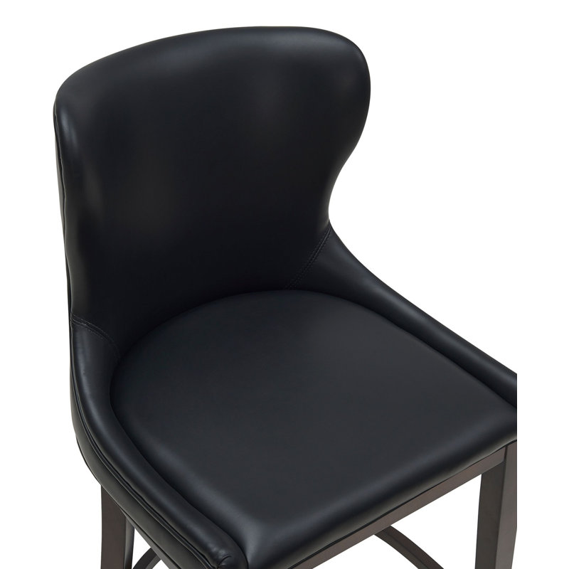 Tabouret de comptoir rembourré Blair, Noir, Tabouret de comptoir (siège d'une hauteur de 26 p, 2