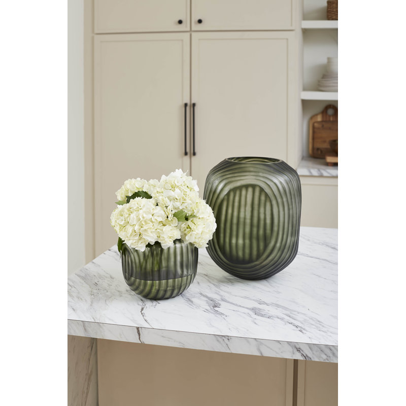 Circle Handmade Handblown Glass Table Vase, Nori Green