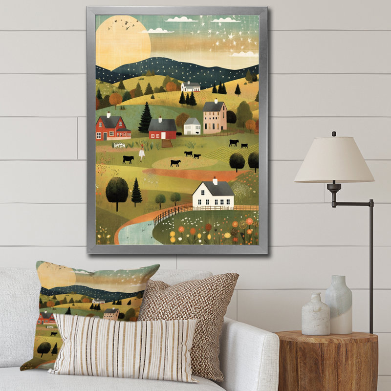 Country Vistas sur impression sur toile, H 20 po x l 12 po x P 1 po, Cadre simple argenté