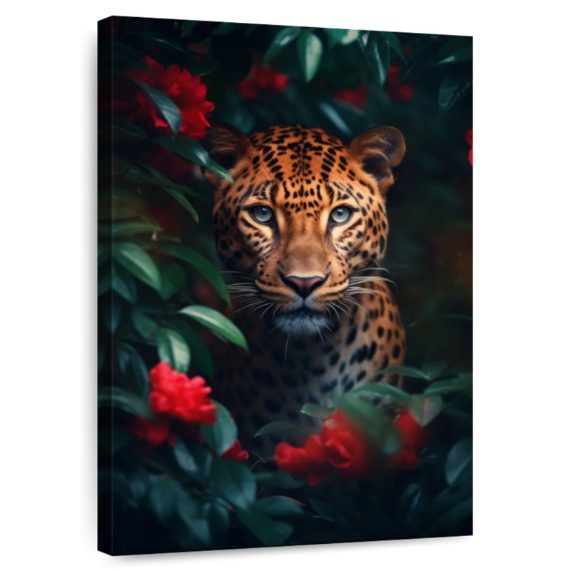 Brampt Leopard Flowers, 51" H x 34" W