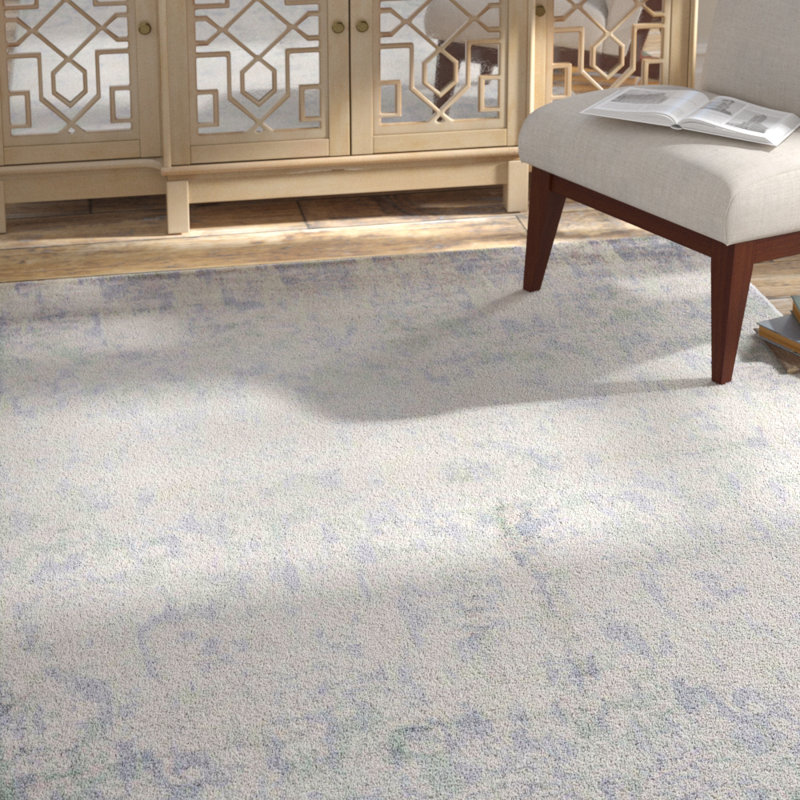 Tapis à motif abstrait ardoise Zephyr, Rectangle 7 pi 9 po x 9 pi 9 po