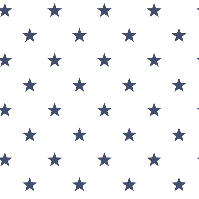 Galaxy 10m x 53cm Matte Wallpaper Roll, White/Navy Blue