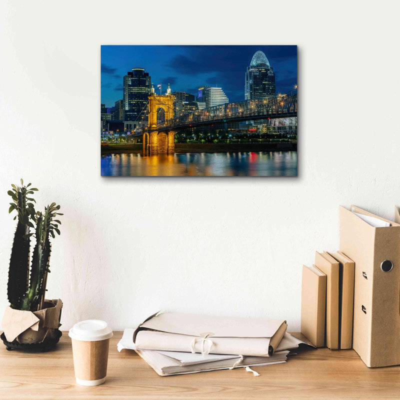 'Cincinnati' by Epic Portfolio, Canvas Wall Art, 12" H x 18" W x 0.75" D