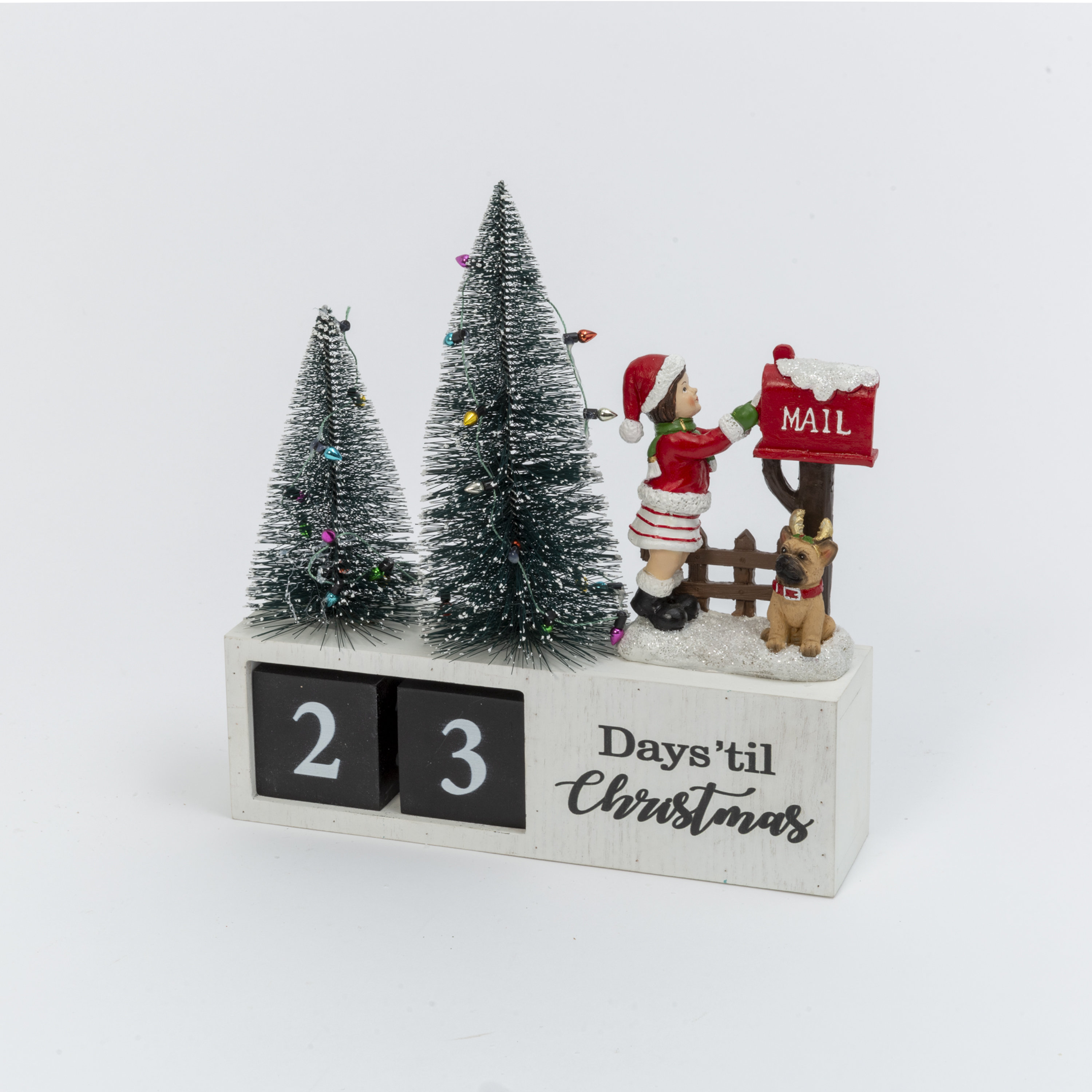 The Holiday Aisle® 9 In. Wood And Resin Holiday Countdown Calendar