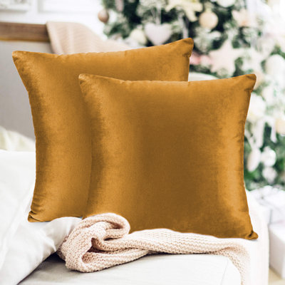 Luxurious Velvet Cushion Covers for Sofa Or Bed (Set Of 2)