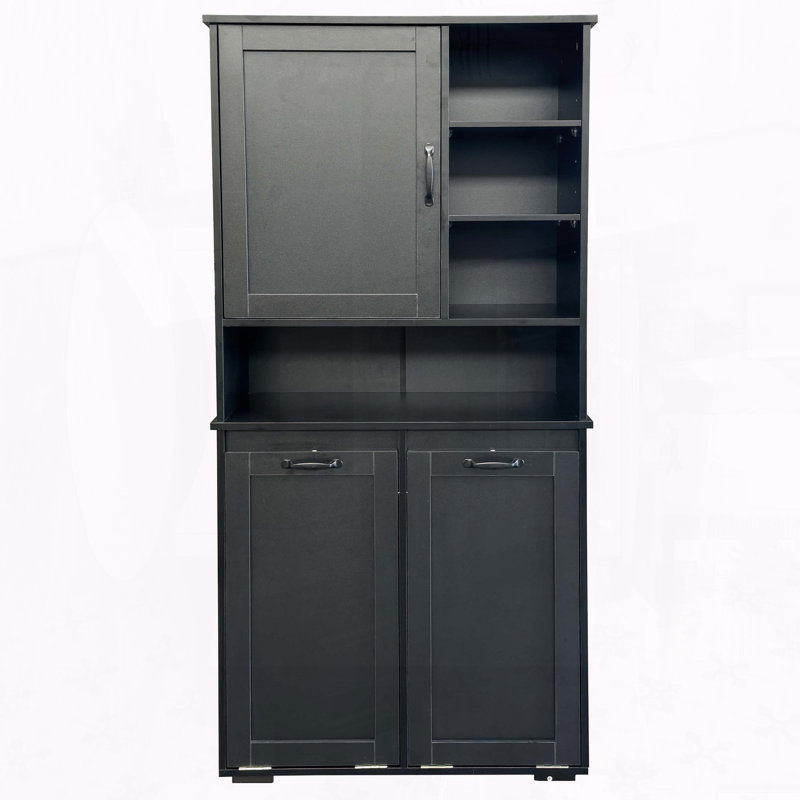 Armoire de buanderie avec panier inclinable et tablettes réglables