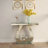 Mirror Side Table - C-Shaped Base - Silver