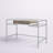 Adela Glass Top Metal Base Writing Desk