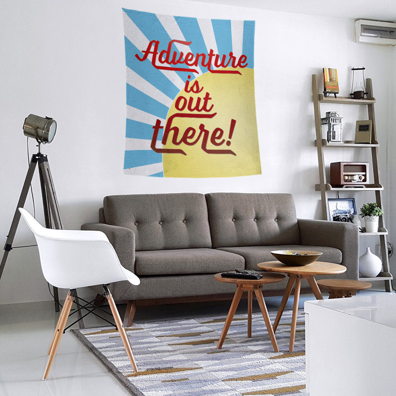 Tapisserie de polyester amusant citation adventure, H 27,5 po x l 37,5 po