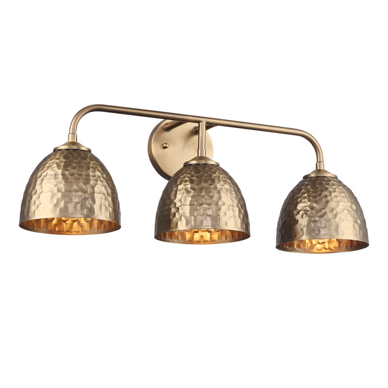 Lesniak 3-Light Bath Vanity in Modern Brass, Gold