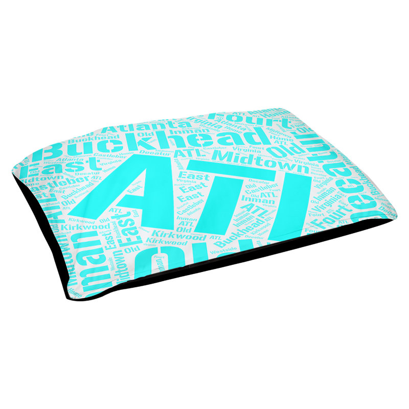 Coussin de chien « districts », Cyan, Grand (l 40 po x P 30 po x H 14 po), Atlanta