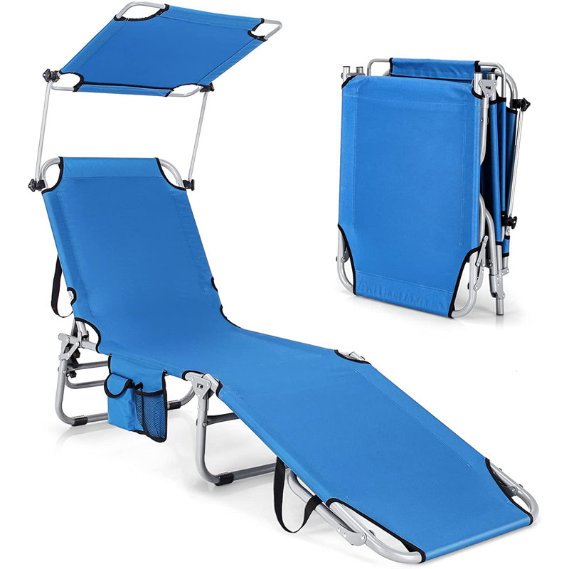 Arslaan 56cm Long Reclining Single Chaise, Blue