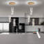 Lustre moderne à 3 lumières DEL en acrylique à intensité variable dorée-1676519674-1676519675-1676519687
