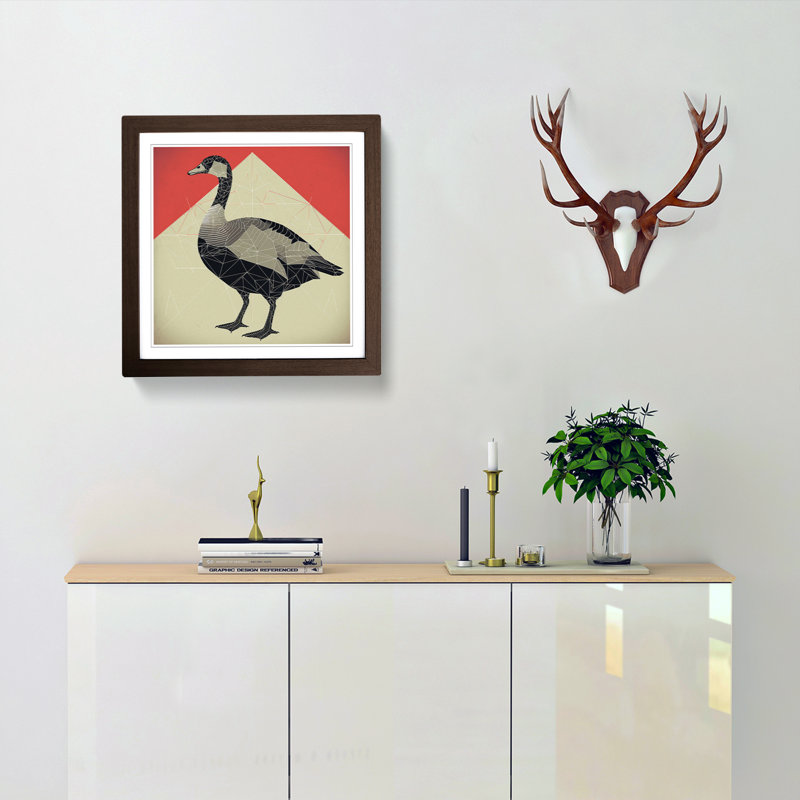Goose Constructivism No.1 - Single Picture Frame Print, Walnut