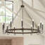 Lustre de style bougie en acier à 12 lumières Arango-1099160944