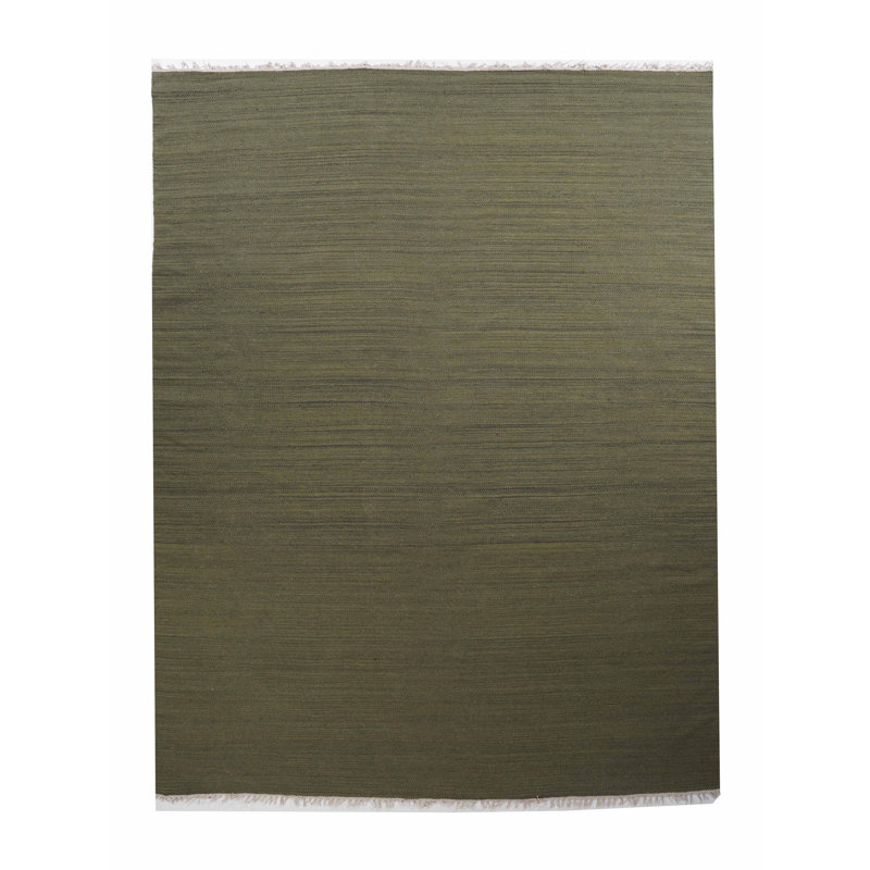 Tapis Alithea tissés à plat en laine Kilim écologique - 305 x 396 cm, rectangulaire, uni, à poils courts, idéal pour le salon et la chambre.