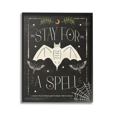 " Stay For A Spell Phrase Single Picture Frame " by Veronique Charron