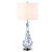 Darrius 27.5" Blue Glass Table Lamp with USB Type-C Ports and Built-in Outlet