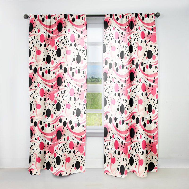 Popart Dynamic Doodle Dots III - Rideau à pois - Velours obscurcissant - 1 panneau, L 52 po x L 95 po