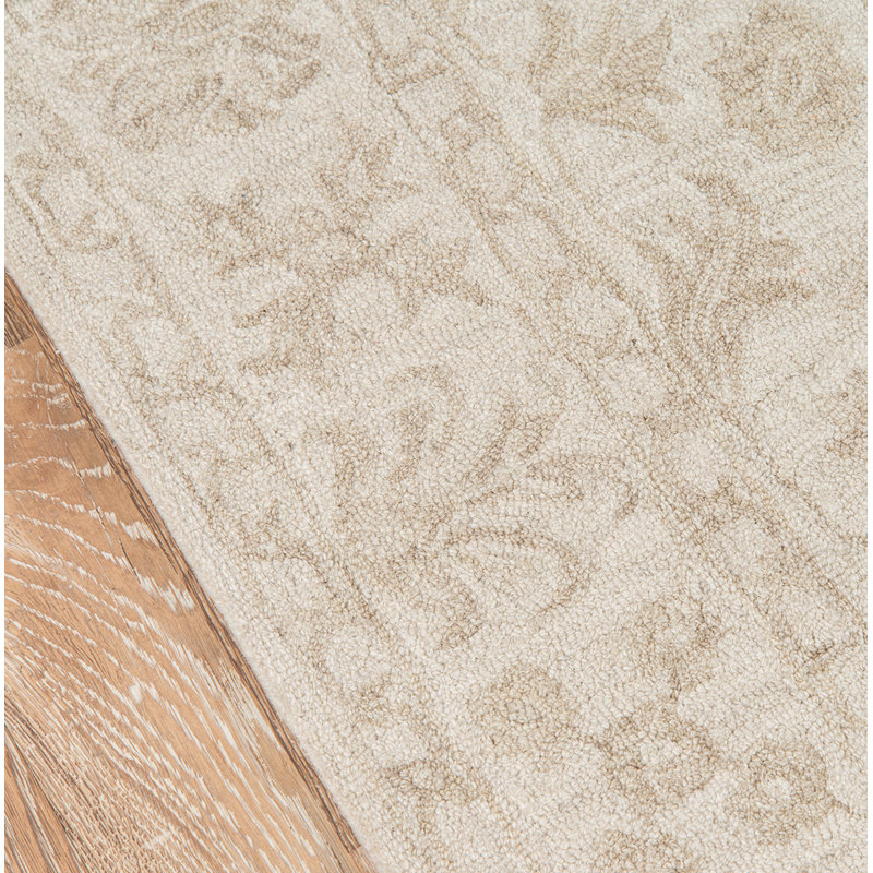 Cece Handmade Tufted Wool Beige Rug, Rectangle 5' x 8'