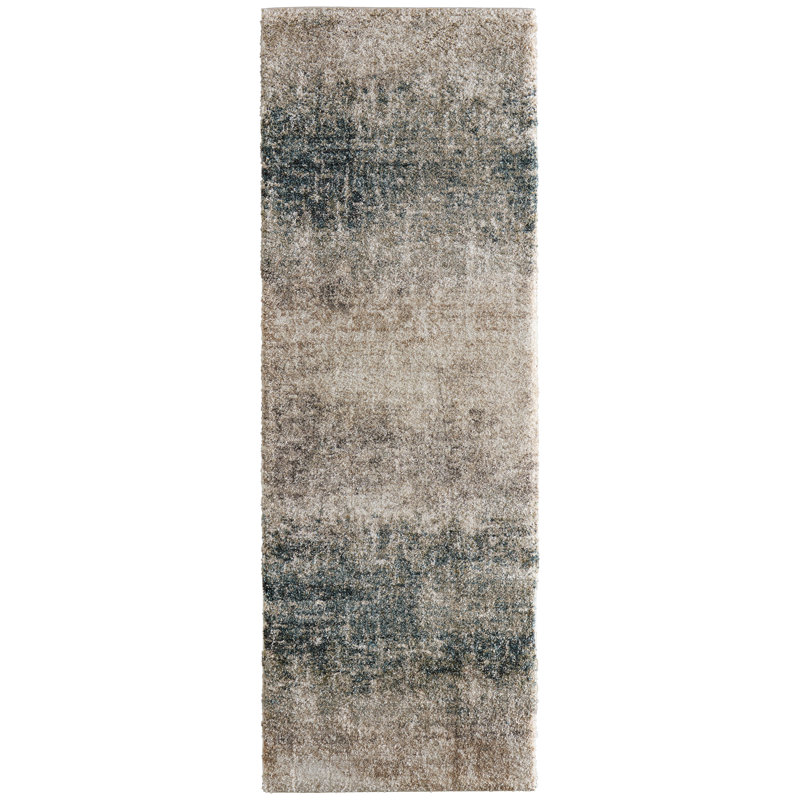 Richmond Modern Abstract Ivory Area Rug, Runner 2'6" x 7'3"