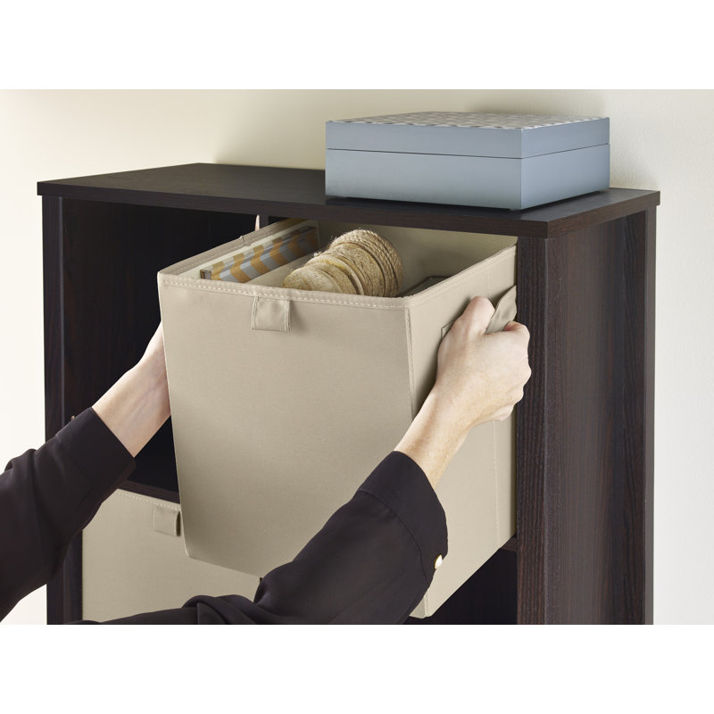 Premium Cubes Fabric Storage Bin, Taupe/Tan